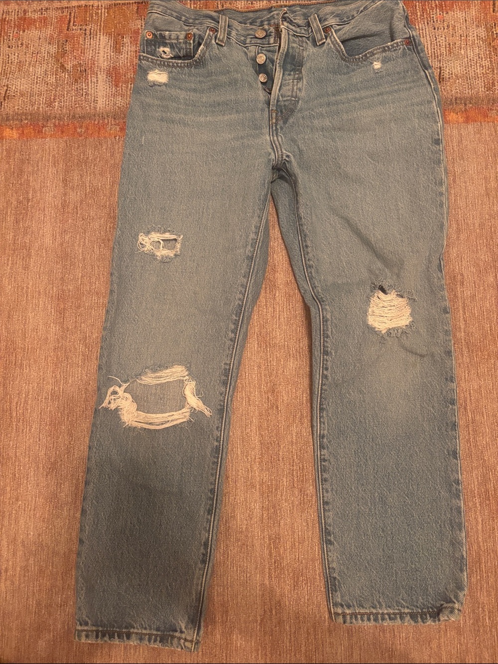 Levi 501s Light Blue Denim Straight-Leg Jeans